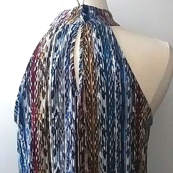 Liverpool Los Angeles Womens Halter Top Sleeveless Ikat Arrows Stripes s… - Picture 9 of 15